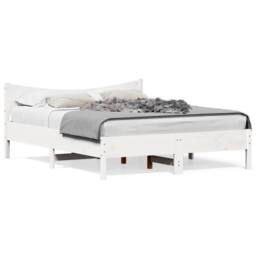 Berkfield Home Beautiful Bed Frame without Mattress White 150x200 cm King Size S - thumbnail 3