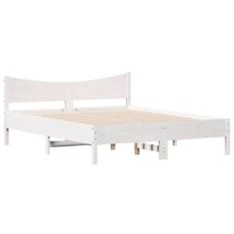 Berkfield Home Beautiful Bed Frame without Mattress White 150x200 cm King Size S - thumbnail 1