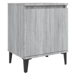 Berkfield Home Sturdy Bed Cabinets with Metal Legs 2 pcs Grey Sonoma 40x30x50 cm - Size: 40 x 30 x 50 cm - thumbnail 5