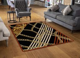 Benjamin Tate Design Chains & Stripes Rug in Natural - Size: Large - thumbnail 2