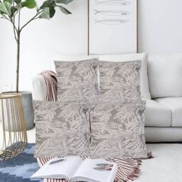 Luxury Living Luxurious Chenille Cushions Set of 4 - Soft Plush Fibre Pads, classic Colours for Sofa & Bed Décor in Silver - Size: 45 cm x 45 cm - thumbnail 6