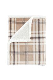 Catherine Lansfield 'Cosy Kelso Check' Blanket Throw in Natural - Size: 130 cm x 170 cm - thumbnail 5