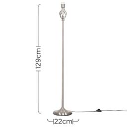 SPETLEK Standard Floor Lamp Light Traditional Brushed Chrome in Silver - thumbnail 4