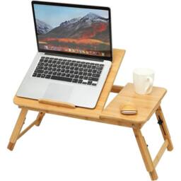 Havendro Bamboo Folding Laptop Stand Angle Bed Tray Table in Brown