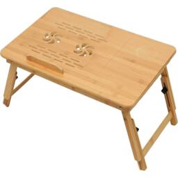Havendro Bamboo Folding Laptop Stand Angle Bed Tray Table in Brown - thumbnail 4