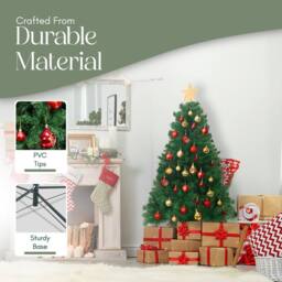 Pelle & Sol 6ft Artificial Christmas Tree with 550 Tips Indoor Outdoor Decorations in Green - Size: 4ft - thumbnail 4