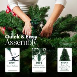 Pelle & Sol 6ft Artificial Christmas Tree with 550 Tips Indoor Outdoor Decorations in Green - Size: 4ft - thumbnail 5