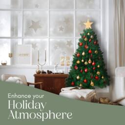 Pelle & Sol 6ft Artificial Christmas Tree with 550 Tips Indoor Outdoor Decorations in Green - Size: 4ft - thumbnail 3