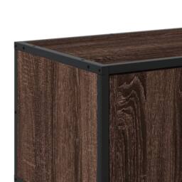 Berkfield Home TV Cabinet Brown Oak 100x35x41 cm Engineered Wood & Metal - Size: 100 x 35 x 41 cm - thumbnail 8