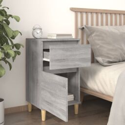 Berkfield Home Bedside Cabinet Grey Sonoma 40x35x70 cm - Size: 40 x 35 x 70 cm - thumbnail 3