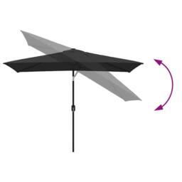 Berkfield Home Outdoor Parasol with Metal Pole 300x200 cm Black - thumbnail 5