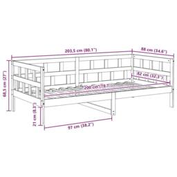 Berkfield Home Beautiful Day Bed White Solid Wood Pine 80x200 cm - thumbnail 9