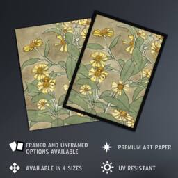 Artery8 Daisies with Yellow Petals Framed Wall Art Print Hannah Borger Overbeck - Size: A4 - thumbnail 2