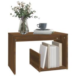 Berkfield Home Side Table Brown Oak 59x36x38 cm Engineered Wood - Size: 59 x 36 x 38 cm - thumbnail 3