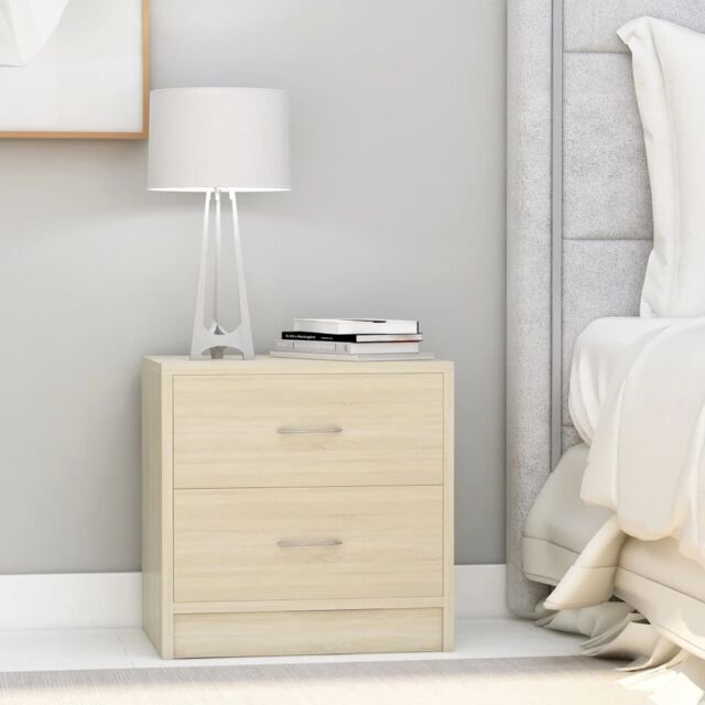 Berkfield Home Bedside Cabinets 2 pcs Sonoma Oak 40x30x40 cm Engineered Wood in Brown - Size: 40 x 30 x 40 cm - image 1