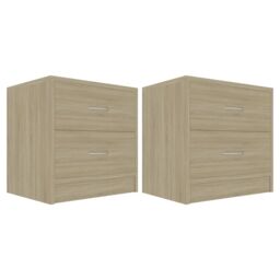 Berkfield Home Bedside Cabinets 2 pcs Sonoma Oak 40x30x40 cm Engineered Wood in Brown - Size: 40 x 30 x 40 cm - thumbnail 2