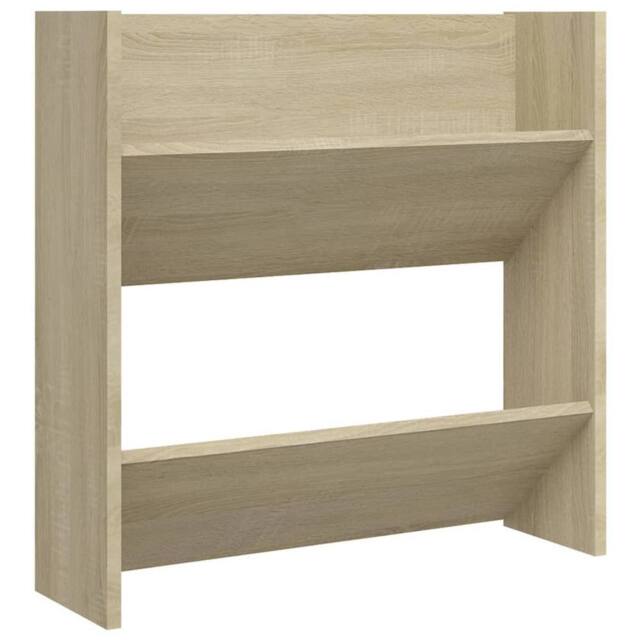Berkfield Home Wall Shoe Cabinet Sonoma Oak 60x18x60 cm Engineered Wood in Light Tan - Size: 60 x 18 x 60 cm - image 1