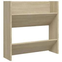 Berkfield Home Wall Shoe Cabinet Sonoma Oak 60x18x60 cm Engineered Wood in Light Tan - Size: 60 x 18 x 60 cm