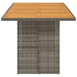 Berkfield Home Garden Table with Acacia Wood Top Grey 190x80x74 cm Poly Rattan - Size: 190 x 80 x 74 cm - thumbnail 4