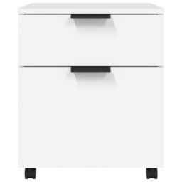 Berkfield Home Mobile File Cabinet with Wheels White 45x38x54 cm Engineered Wood - Size: 45 x 38 x 54 cm - thumbnail 3