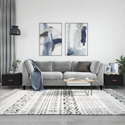 Berkfield Home Coffee Tables 2 pcs Black 50x50x40 cm Engineered Wood - Size: 50 x 50 x 40 cm - thumbnail 1