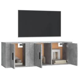 Berkfield Home Classic 2 Piece TV Cabinet Set Concrete Grey Engineered Wood - thumbnail 1