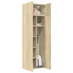 Berkfield Home Storage Cabinet Sonoma Oak 70x42.5x225 cm Engineered Wood in Light Tan - thumbnail 3