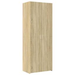 Berkfield Home Storage Cabinet Sonoma Oak 70x42.5x225 cm Engineered Wood in Light Tan - thumbnail 5