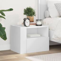 Berkfield Home Wall-mounted Bedside Cabinet White 45x30x35 cm - Size: 45 x 30 x 35 cm - thumbnail 2