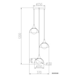 Netlighting Eva Cluster Pendant Ceiling Light Matt Black Smoke Glass Shade 3x G9 - thumbnail 5