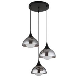 Netlighting Eva Cluster Pendant Ceiling Light Matt Black Smoke Glass Shade 3x G9 - thumbnail 2