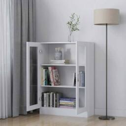 Berkfield Home Vitrine Cabinet White 82.5x30.5x115 cm Engineered Wood - thumbnail 3