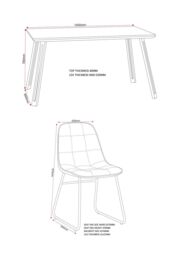 Seconique Quebec Straight Edge Dining Set with Lukas Chairs in Grey - thumbnail 5