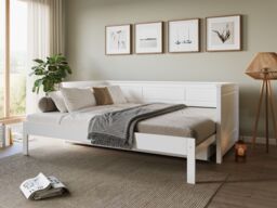 Flair Erika Solid Wood Guest Bed in White - Size: EU Single - thumbnail 3