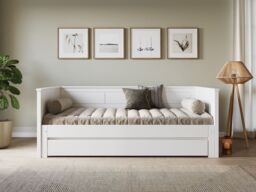 Flair Erika Solid Wood Guest Bed in White - Size: EU Single - thumbnail 4