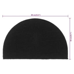 Berkfield Home Door Mat Black Half Round 50x80 cm Tufted Coir - thumbnail 6