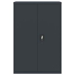 Berkfield Home File Cabinet Anthracite 90x40x140 cm Steel in Black - Size: 90 x 40 x 140 cm - thumbnail 3