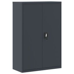 Berkfield Home File Cabinet Anthracite 90x40x140 cm Steel in Black - Size: 90 x 40 x 140 cm - thumbnail 2