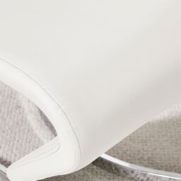 FurnitureboxUK Set of 2 Willow Contemporary Z Shaped Faux Leather Dining Chairs With Silver Chrome Metal Legs in White - thumbnail 7
