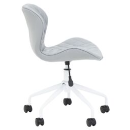 Orsina Comfortable Design Grey & White Home Office Chair, Ergonomic Work From Home Chair, Movable Sleek Chair - thumbnail 4