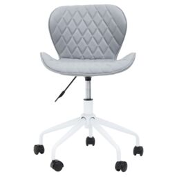 Orsina Comfortable Design Grey & White Home Office Chair, Ergonomic Work From Home Chair, Movable Sleek Chair - thumbnail 3