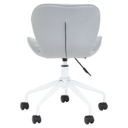 Orsina Comfortable Design Grey & White Home Office Chair, Ergonomic Work From Home Chair, Movable Sleek Chair - thumbnail 5