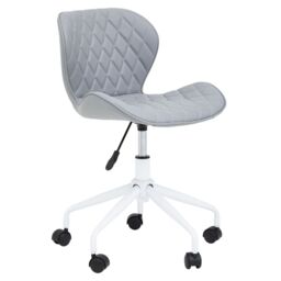 Orsina Comfortable Design Grey & White Home Office Chair, Ergonomic Work From Home Chair, Movable Sleek Chair - thumbnail 7