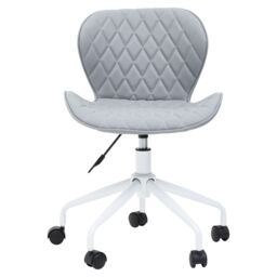Orsina Comfortable Design Grey & White Home Office Chair, Ergonomic Work From Home Chair, Movable Sleek Chair - thumbnail 2