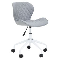 Orsina Comfortable Design Grey & White Home Office Chair, Ergonomic Work From Home Chair, Movable Sleek Chair