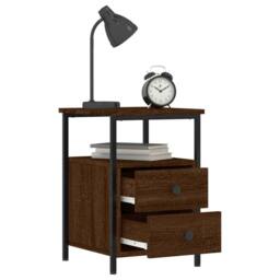 Berkfield Home Bedside Cabinets 2 pcs Brown Oak 34x35.5x50 cm Engineered Wood - thumbnail 4