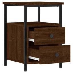 Berkfield Home Bedside Cabinets 2 pcs Brown Oak 34x35.5x50 cm Engineered Wood - thumbnail 7