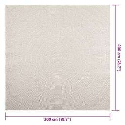 Berkfield Home Rug ZIZUR Cream 200x200 cm Jute Look Indoor & Outdoor - Size: Medium - thumbnail 9
