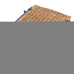 Red Hamper Wicker Large Cotton Lined Hamper in Blue - thumbnail 3