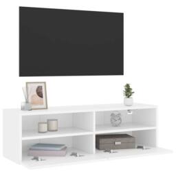 Berkfield Home TV Wall Cabinet White 100x30x30 cm Engineered Wood - Size: 100 x 30 x 30 cm - thumbnail 5